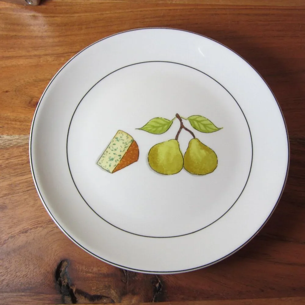 3 for $24 crate & barrel nancy green fruit fromage appetizer plate figs (W3974)